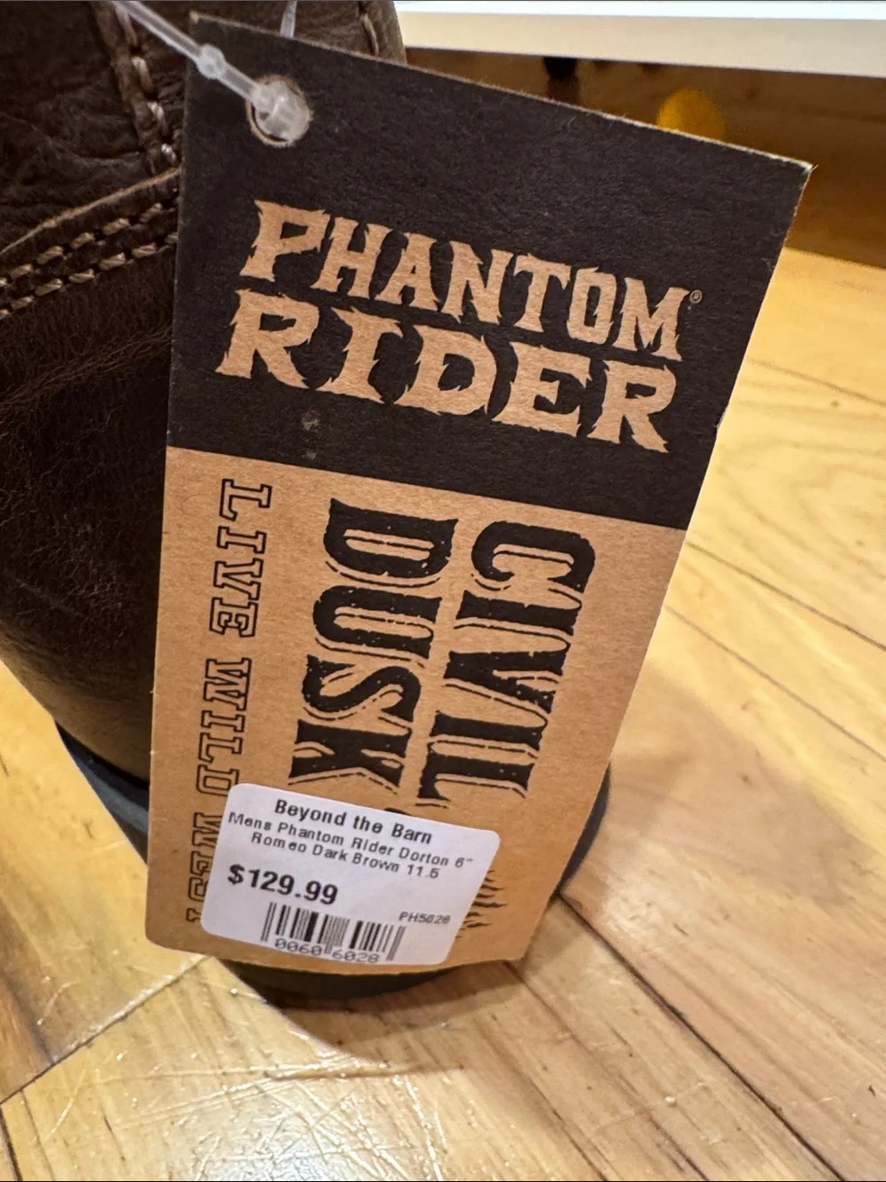 NWT Men's Phantom Rider Dorton 6” Romeo size 11.5 Brown Leather Boots